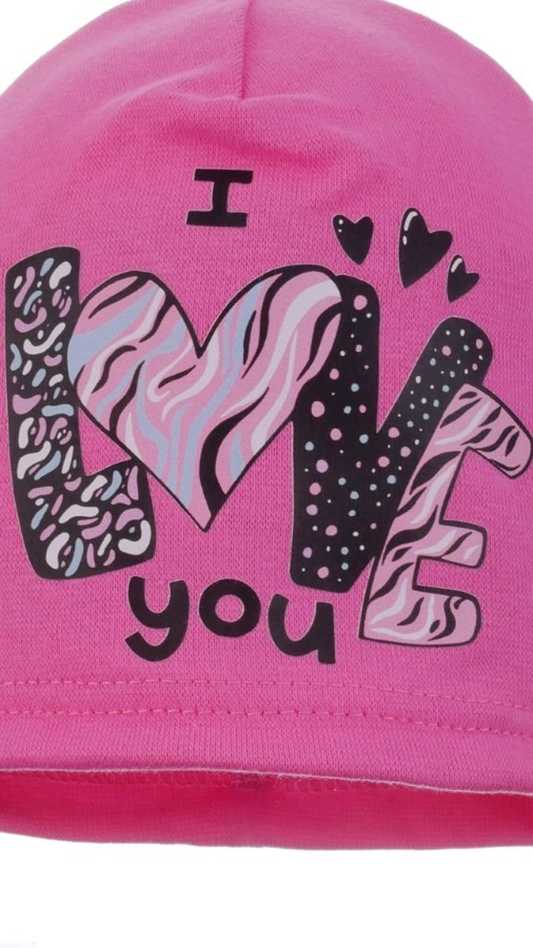 Czapka dziewczęca, różowa, Ambra