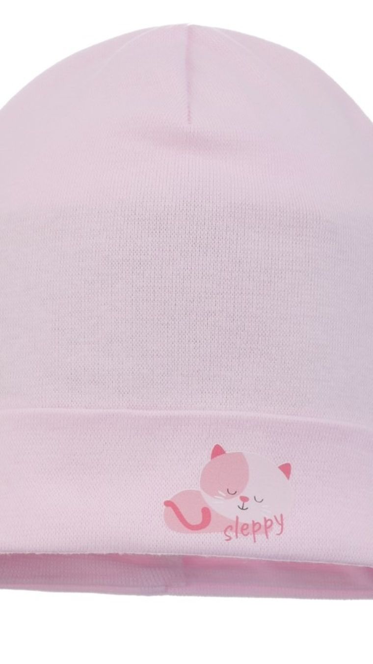 Czapka dziewczęca, różowa, Ambra