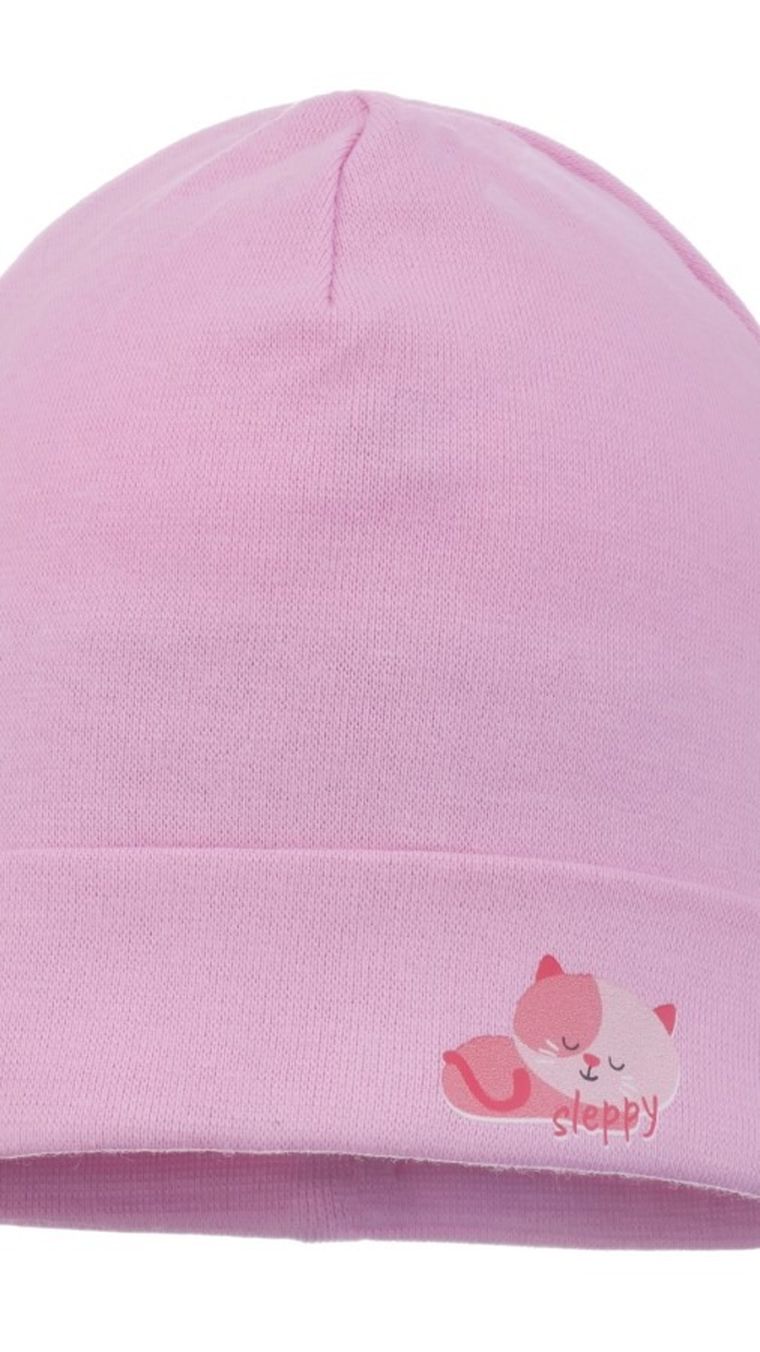 Czapka dziewczęca, różowa, Ambra