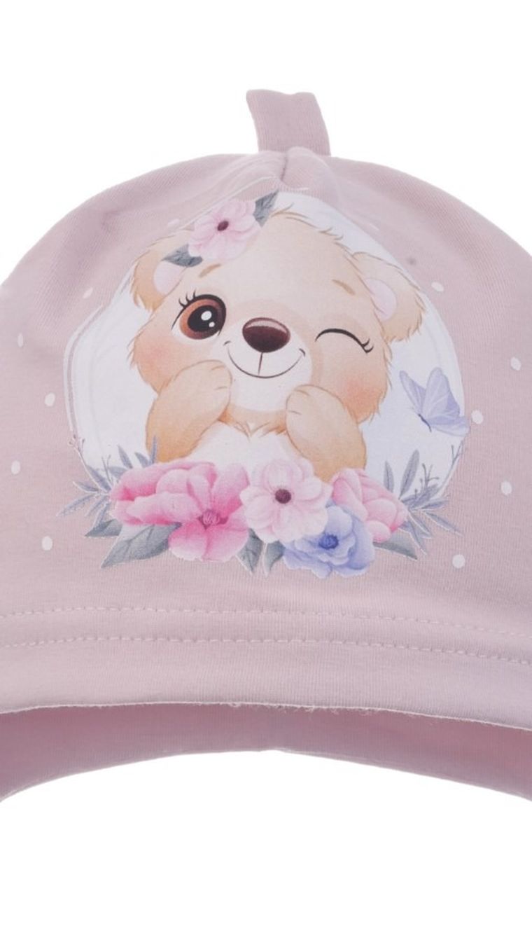 Czapka dziewczęca, różowa, Ambra