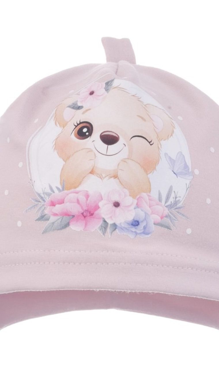 Czapka dziewczęca, różowa, Ambra