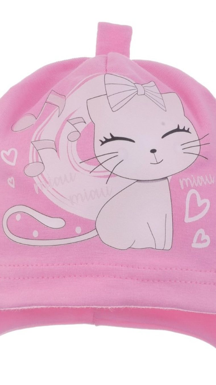 Czapka dziewczęca, różowa, Ambra