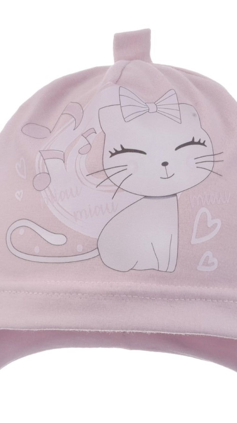 Czapka dziewczęca, różowa, Ambra