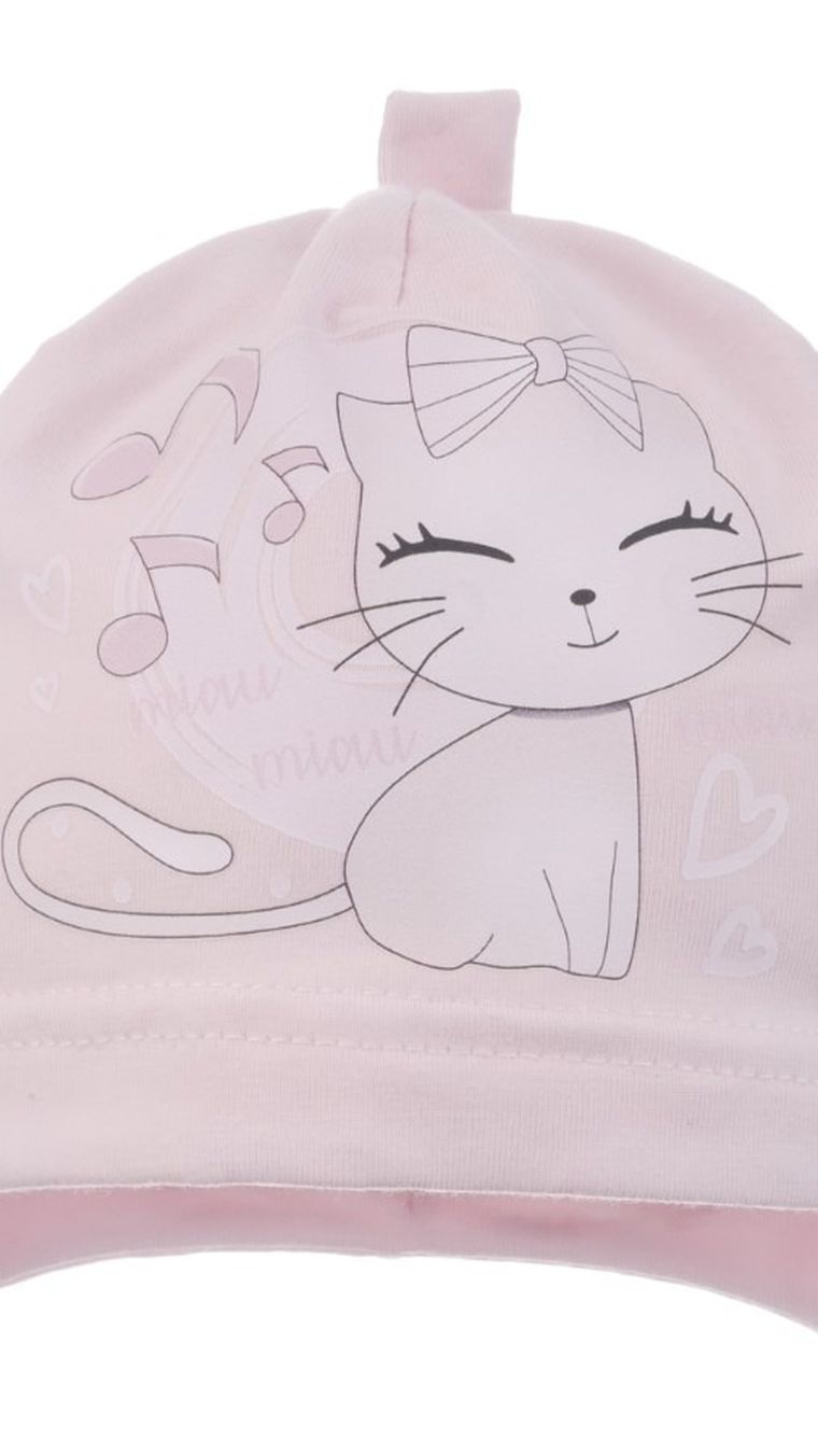 Czapka dziewczęca, różowa, Ambra