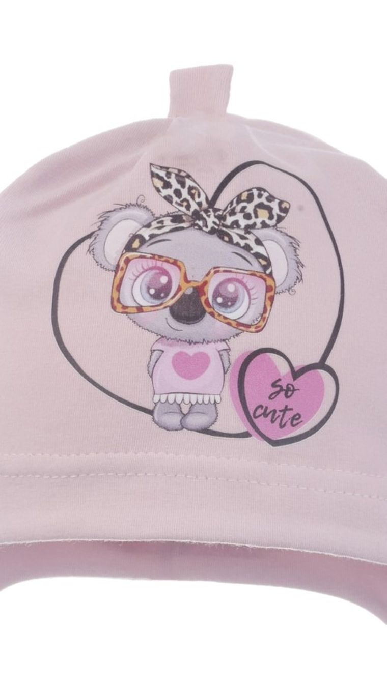 Czapka dziewczęca, różowa, Ambra