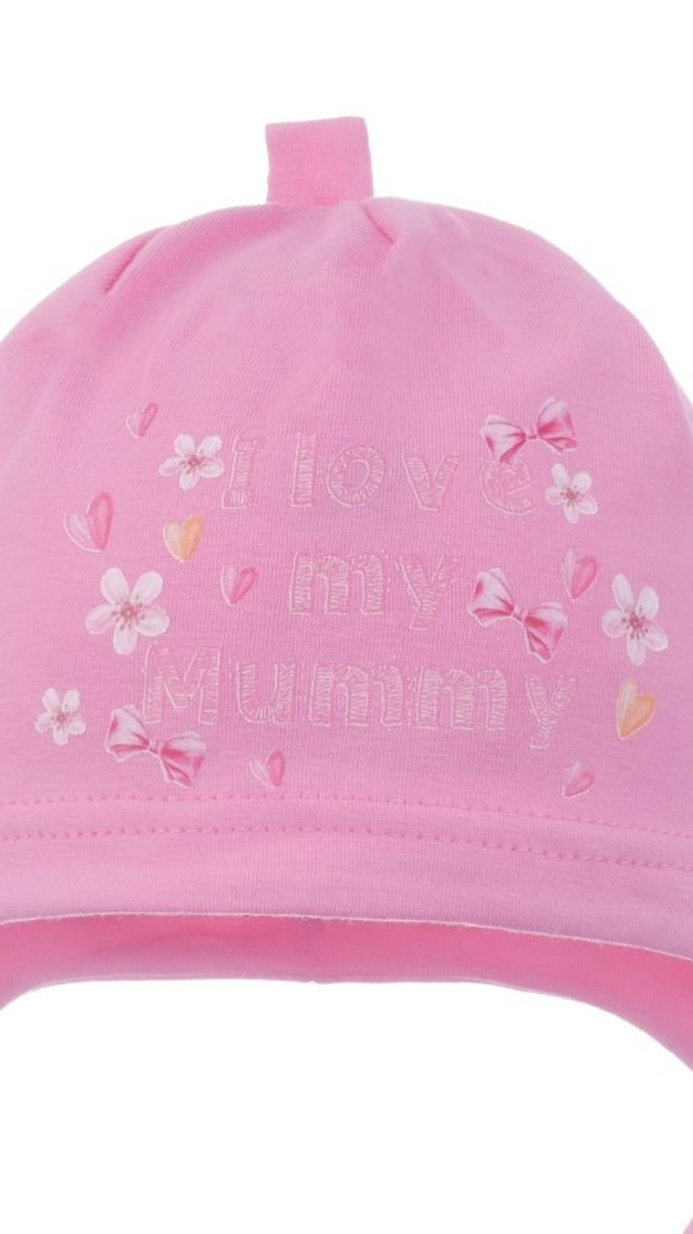 Czapka dziewczęca, różowa, Ambra