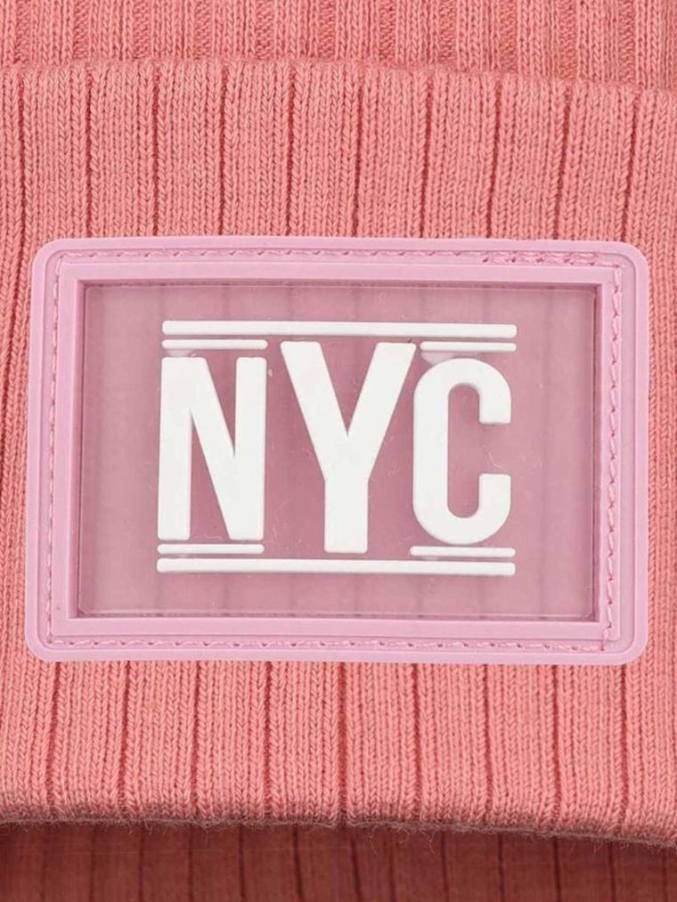 Czapka dziewczęca, różowa, Ambra