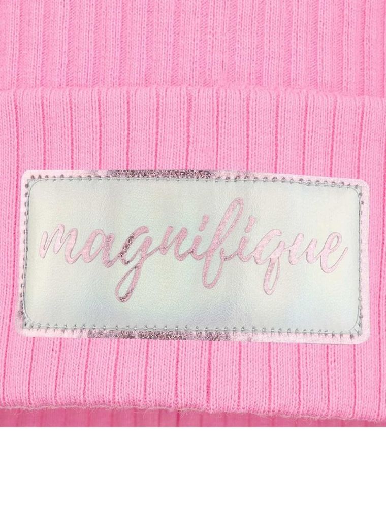 Czapka dziewczęca, różowa, Ambra