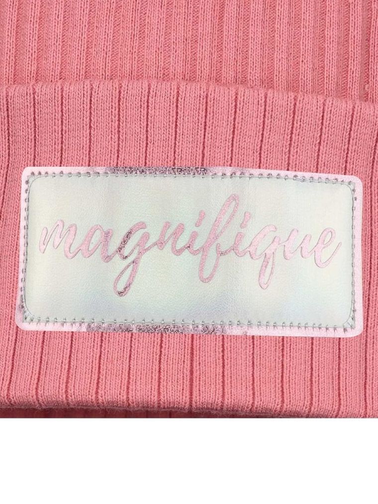 Czapka dziewczęca, różowa, Ambra