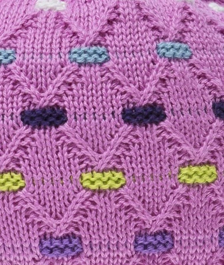 Czapka dziewczęca, różowa, pompon, Döll