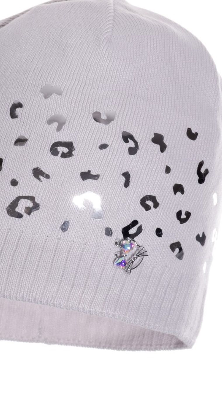 Czapka dziewczęca, szara, Ambra