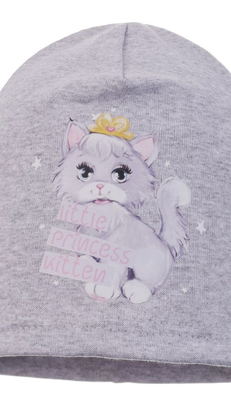 Czapka dziewczęca, szara, Ambra