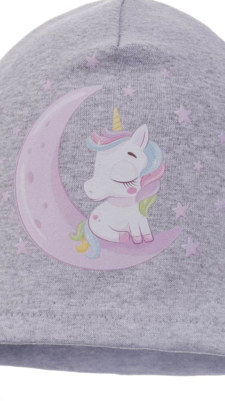 Czapka dziewczęca, szara, Ambra