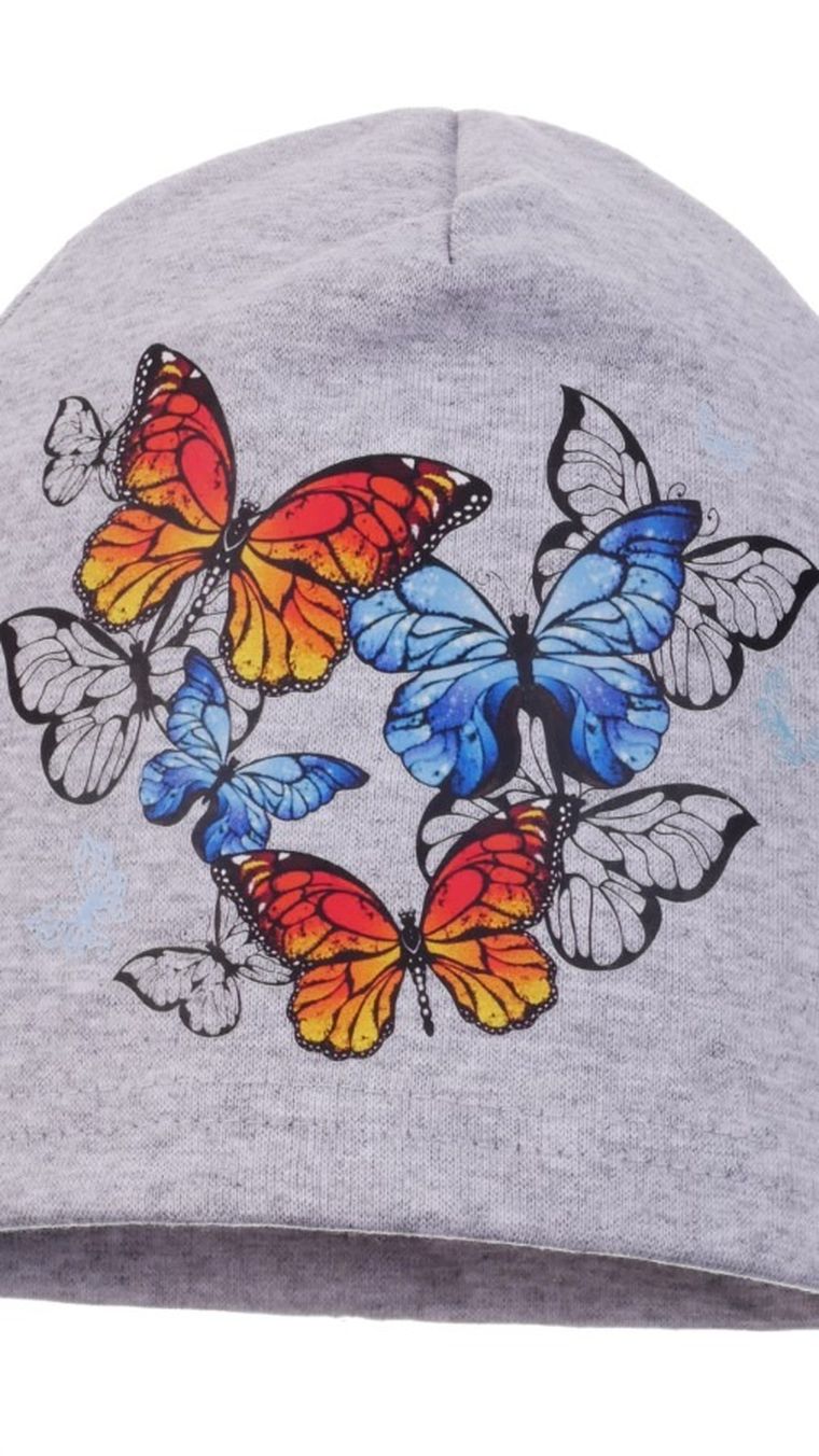 Czapka dziewczęca, szara, Ambra