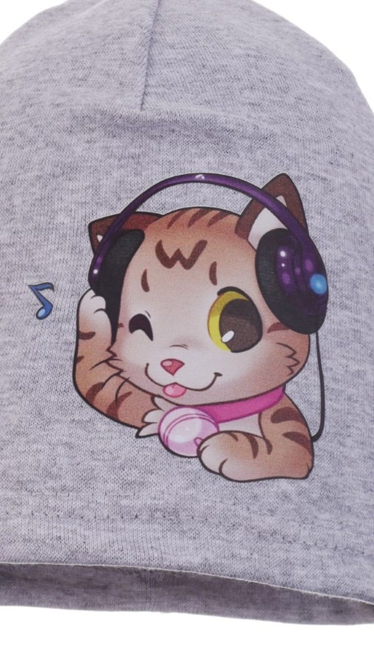 Czapka dziewczęca, szara, Ambra