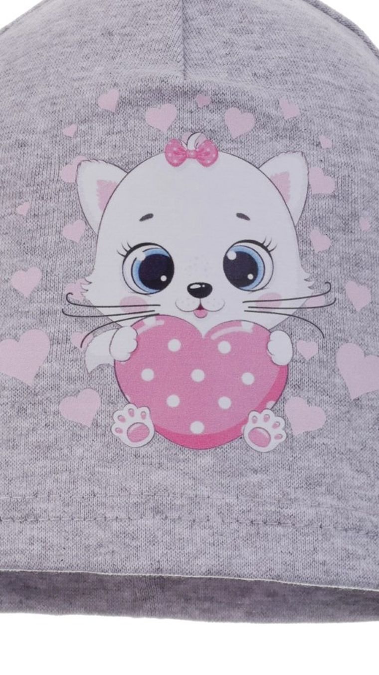 Czapka dziewczęca, szara, Ambra