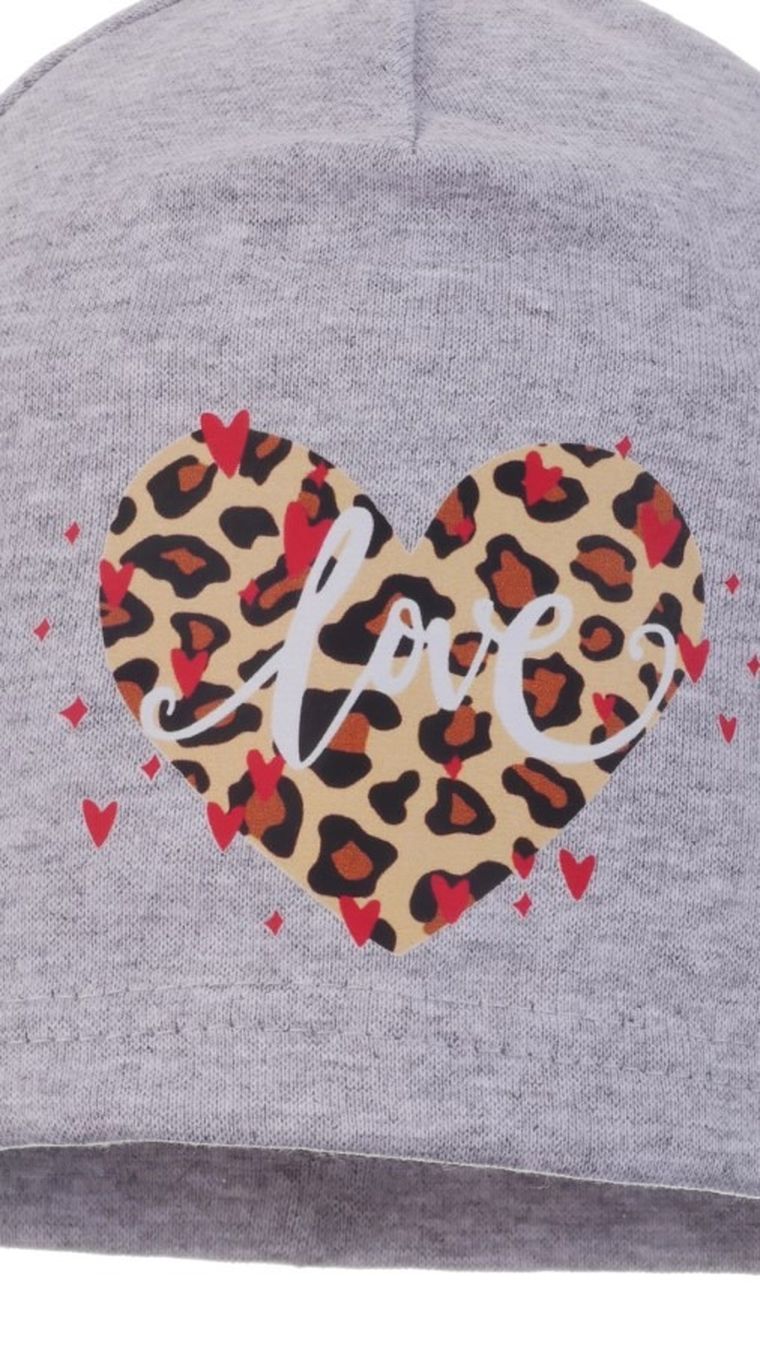 Czapka dziewczęca, szara, Ambra