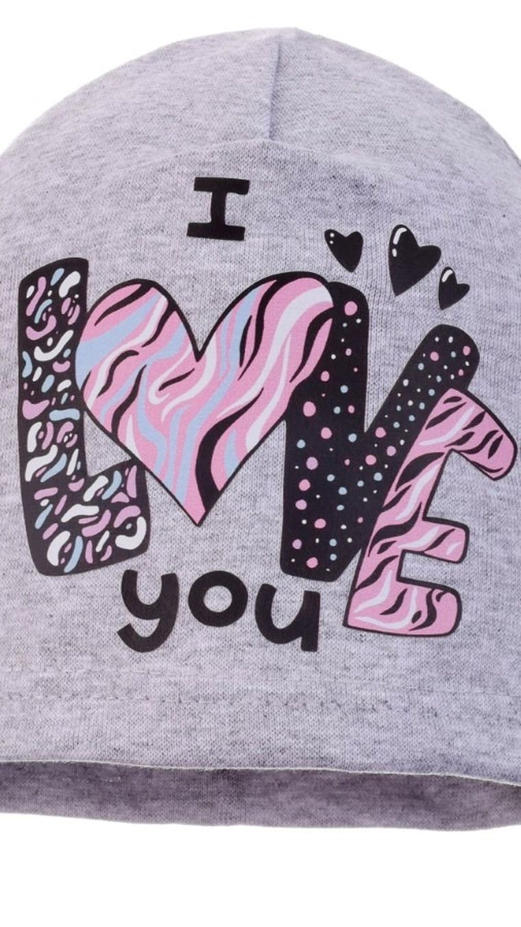 Czapka dziewczęca, szara, Ambra