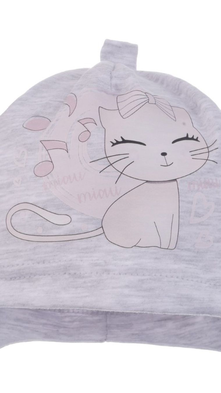 Czapka dziewczęca, szara, Ambra