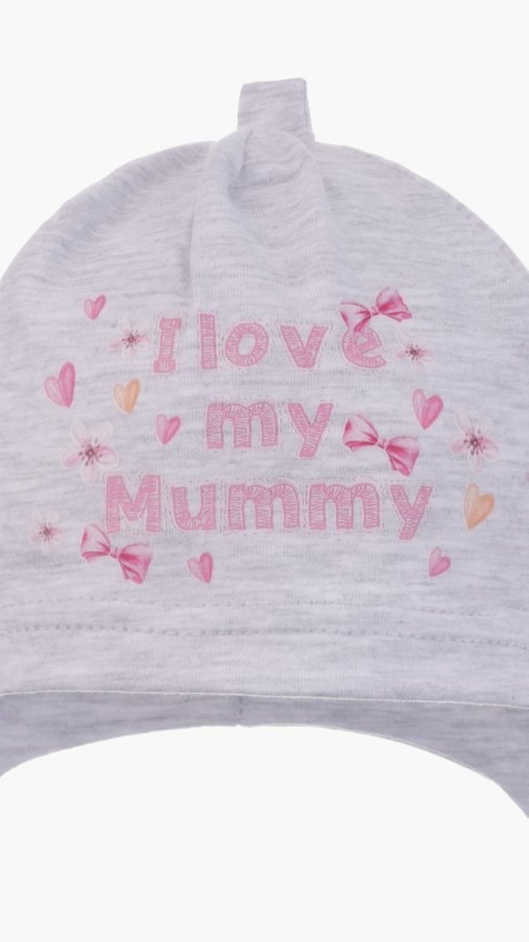 Czapka dziewczęca, szara, Ambra