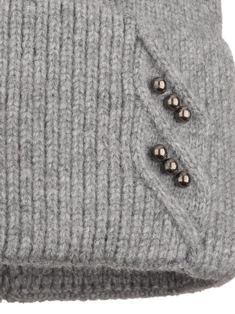 Czapka dziewczęca, szara, Ambra