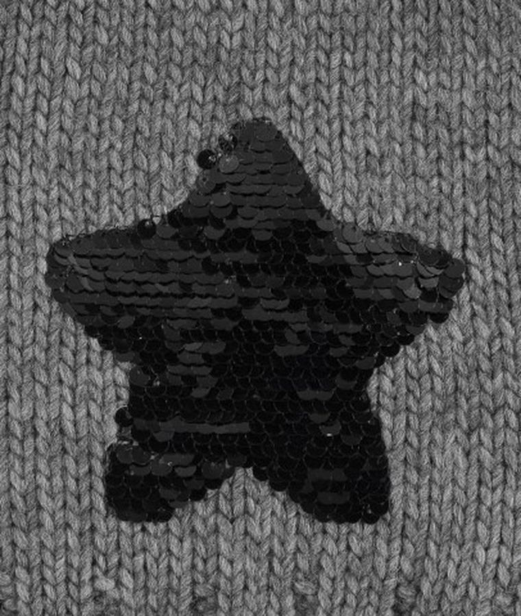 Czapka dziewczęca, szara, dwustronne cekiny, Döll