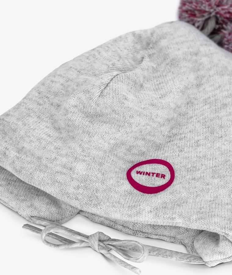 Czapka dziewczęca, szara, Iltom