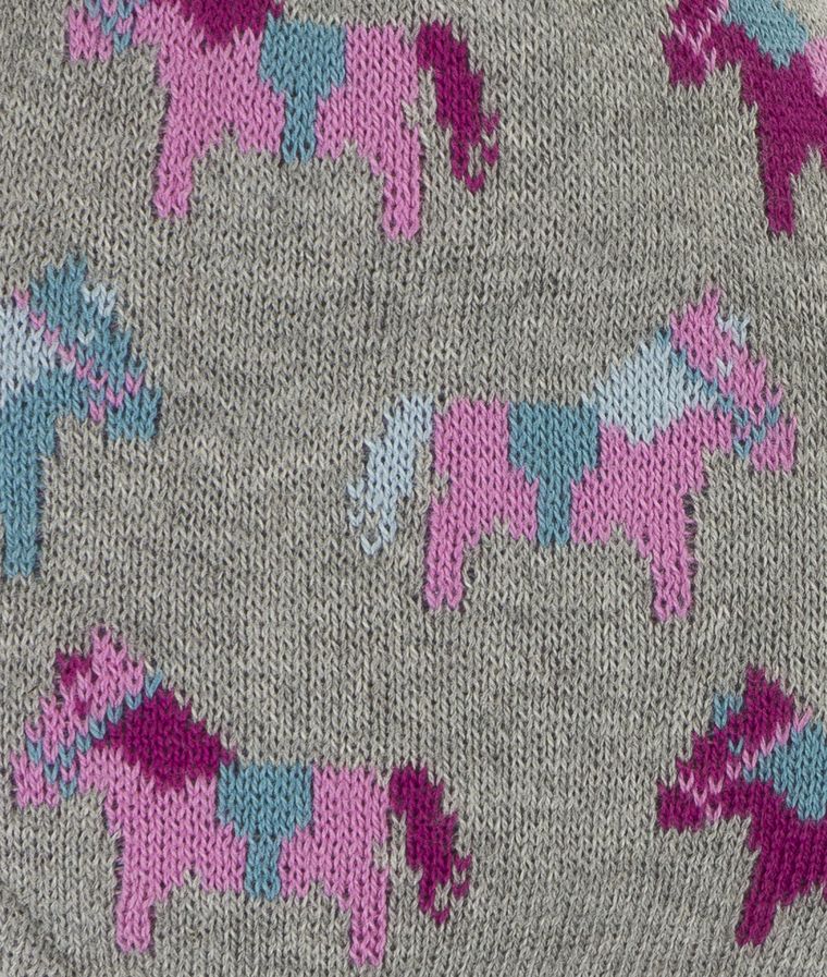 Czapka dziewczęca, szara, koniki, Döll