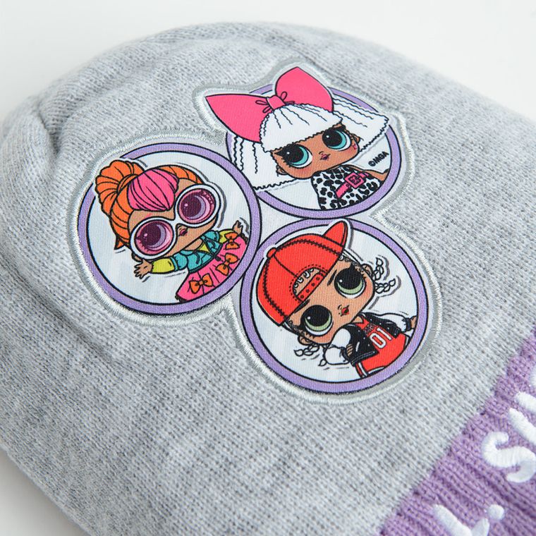 Czapka dziewczęca, szara, L.O.L. Surprise