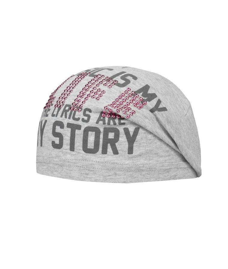 Czapka dziewczęca, szara, Music is my life, Döll