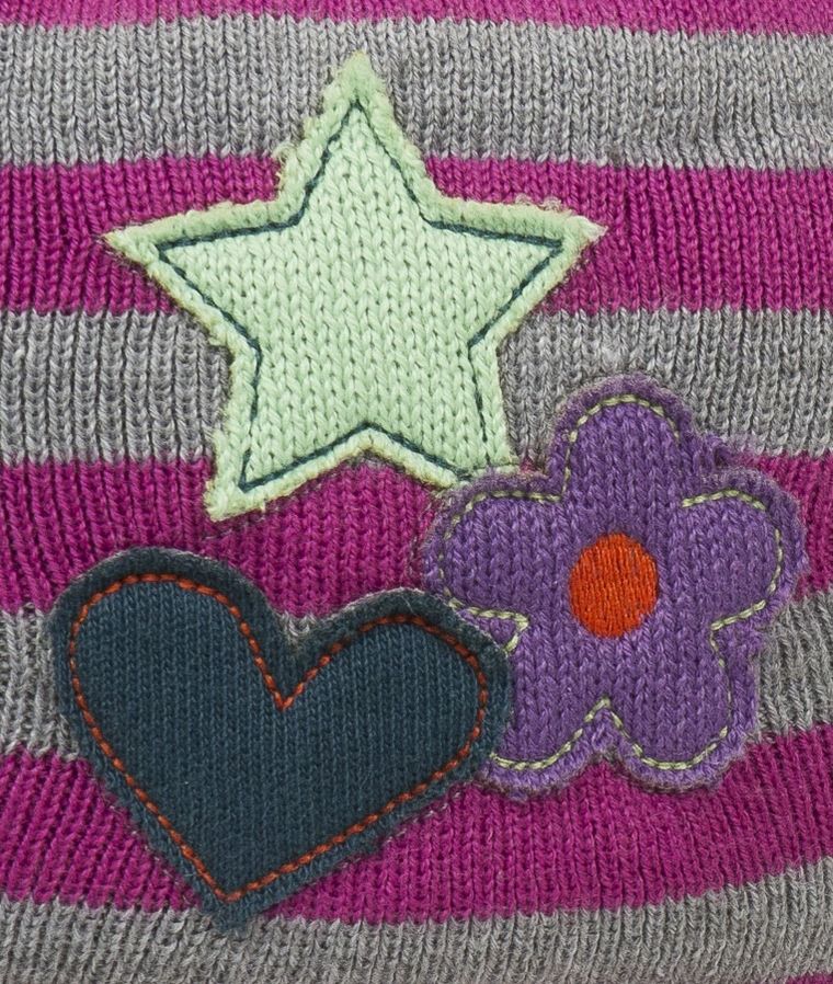 Czapka dziewczęca, szaro-różowa, Döll