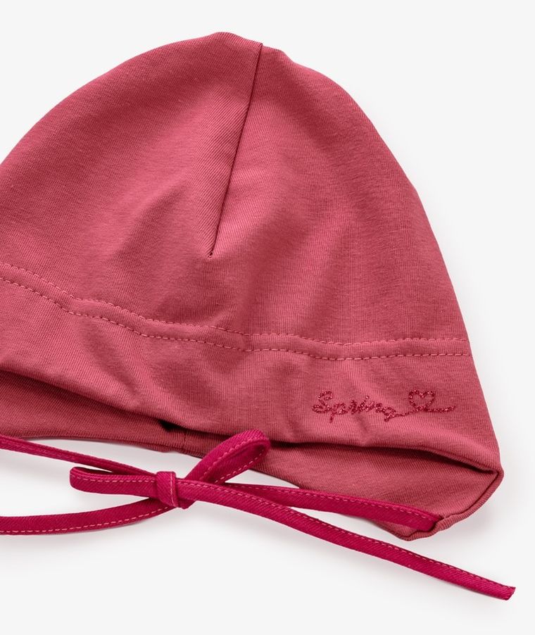 Czapka dziewczęca, wiązana, czerwona, Iltom