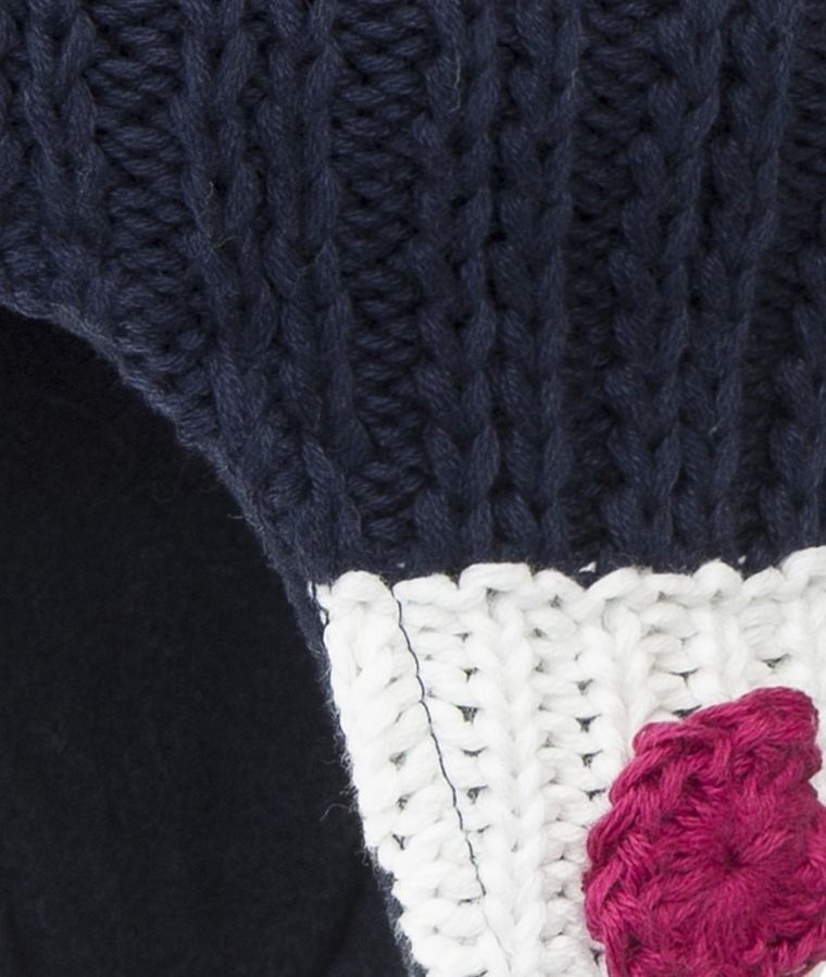 Czapka dziewczęca, wiązana, granatowa, Döll