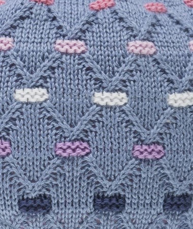 Czapka dziewczęca, wiązana, niebieska, Döll