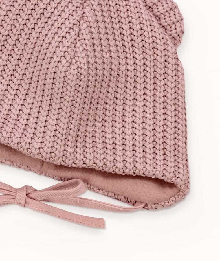 Czapka dziewczęca, wiązana, różowa, Iltom