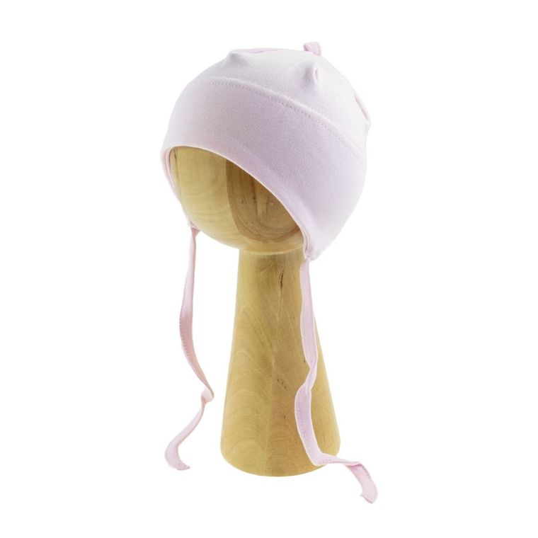 Czapka dziewczęca, wiązana, różowa, Nicol