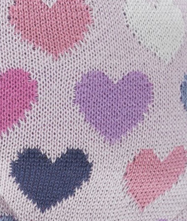 Czapka dziewczęca, wiązana, różowa, serca, Döll