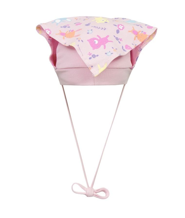 Czapka dziewczęca, wiązana, różowa, zwierzętka, Döll