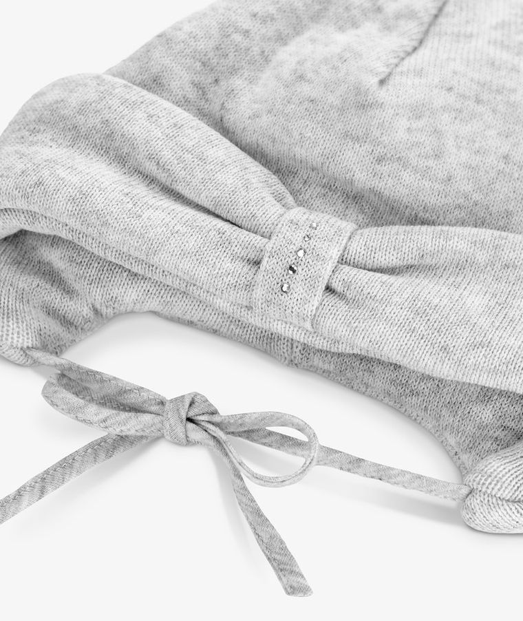 Czapka dziewczęca, wiązana szara, Iltom