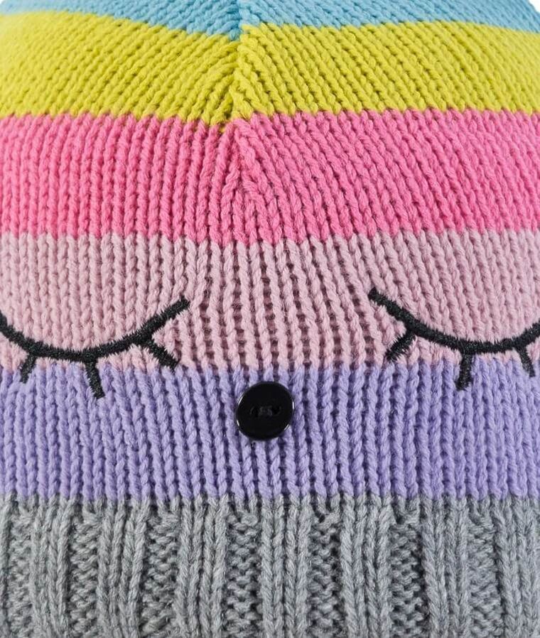 Czapka dziewczęca z pomponami, mix, Döll