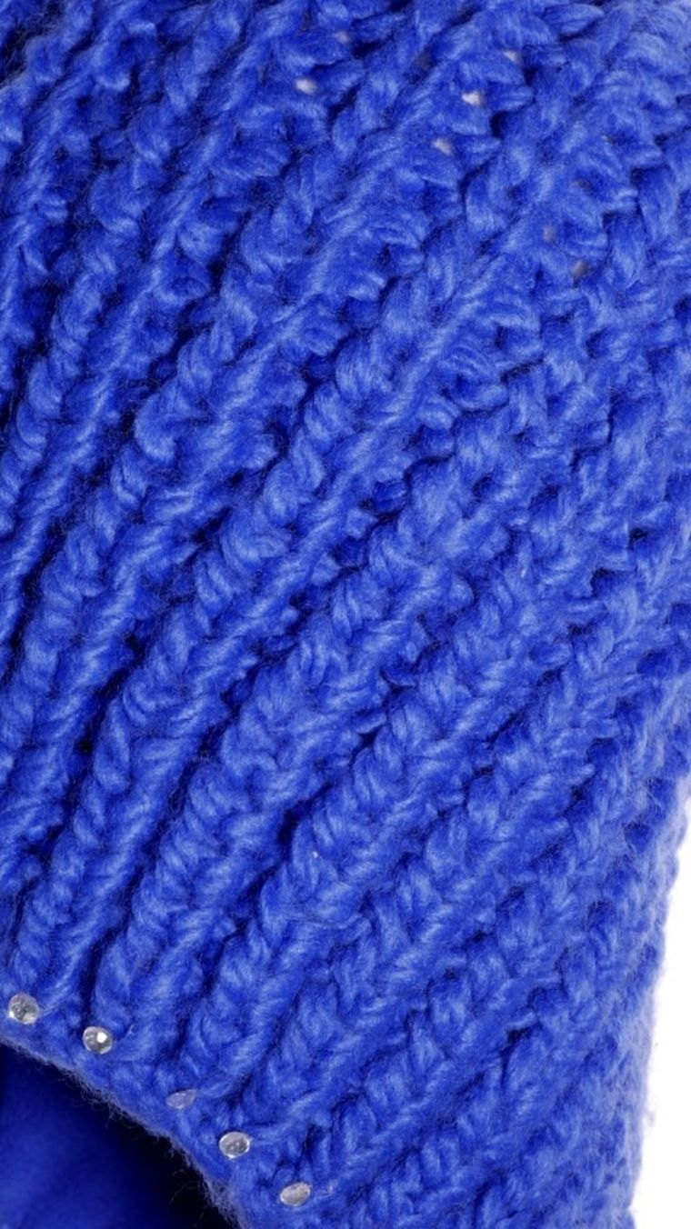 Czapka dziewczęca z pomponami, niebieska, Ambra