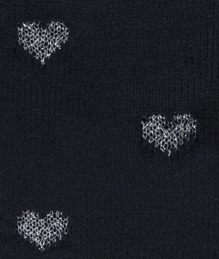 Czapka dziewczęca z pomponem, ciemnoniebieska, serca, Döll