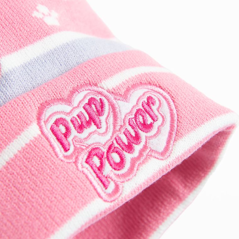 Czapka dziewczęca z pomponem, różowa, Psi Patrol, Licence Brand