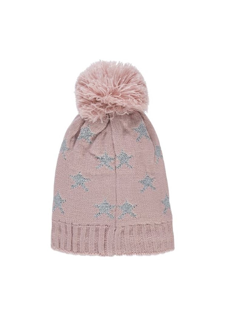 Czapka dziewczęca z pomponem, różowa, Tom Tailor