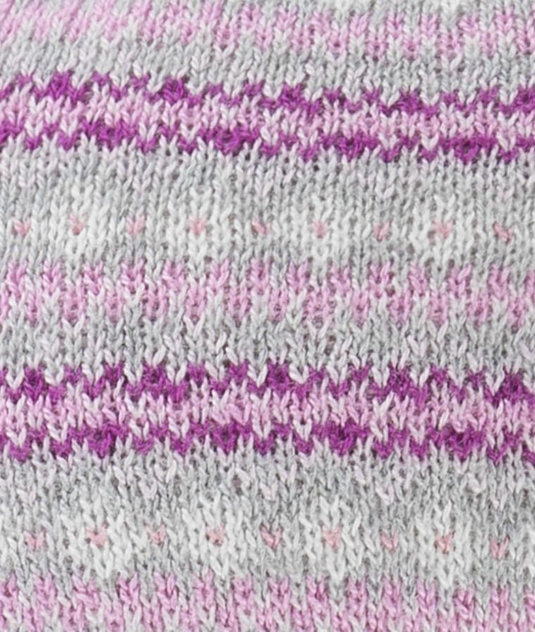 Czapka dziewczęca z pomponem, wiązana, szaro-różowa, Döll