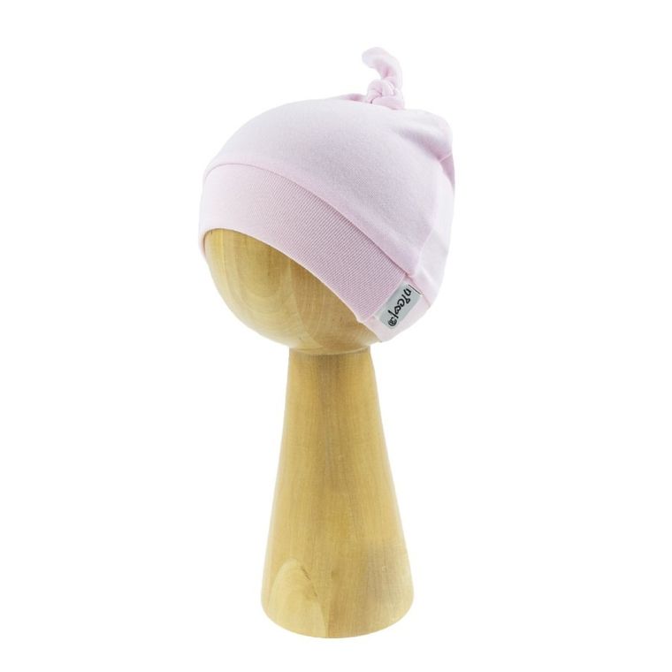 Czapka dziewczęca z supełkiem, różowa, Nicol