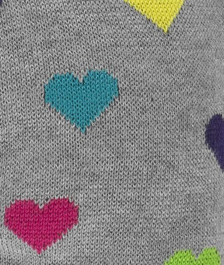 Czapka kominiarka dziewczęca, szara, serca, Döll