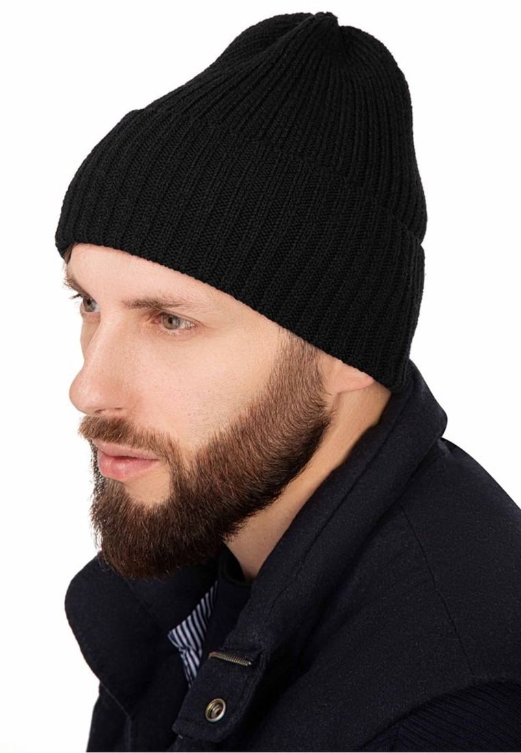 Czapka męska, czarna, Ambra