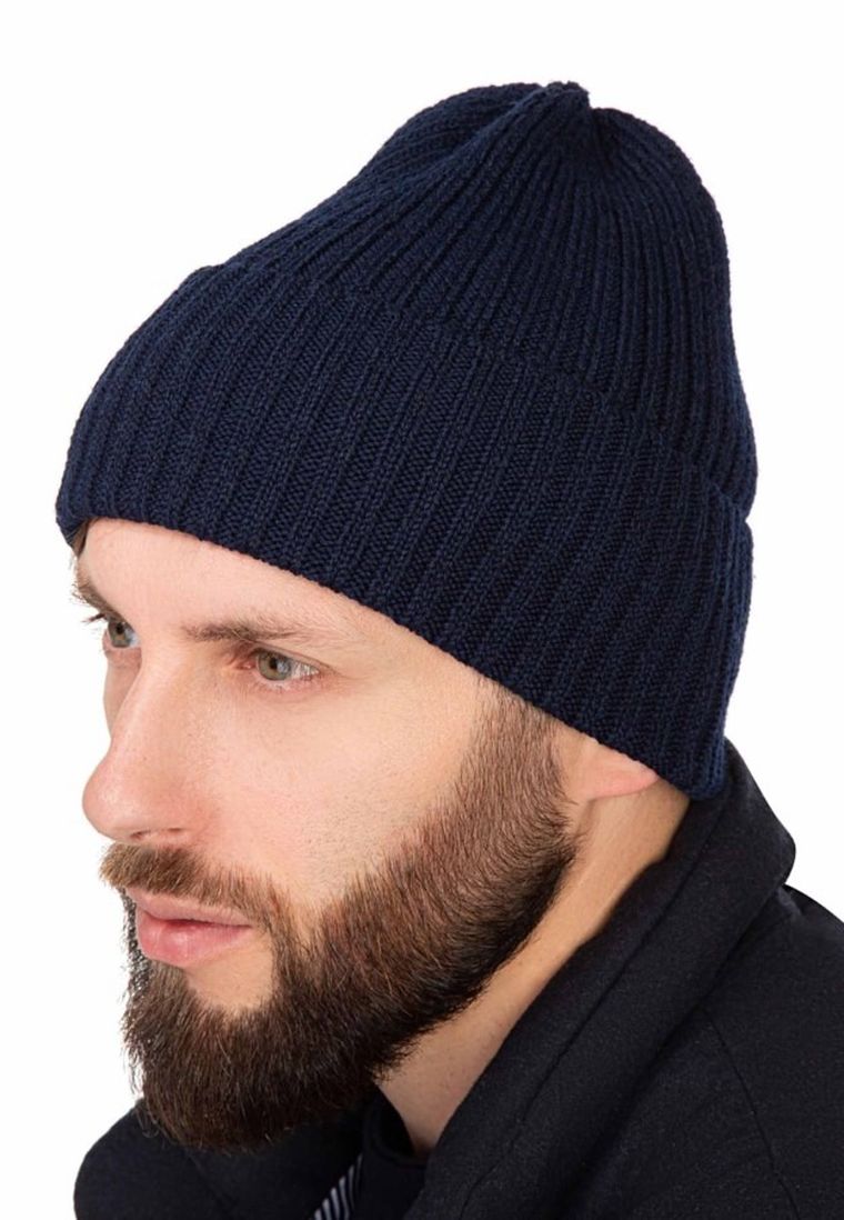 Czapka męska, granatowa, Ambra