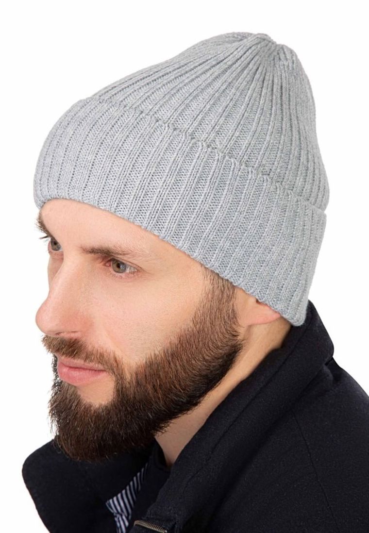 Czapka męska, szara, Ambra